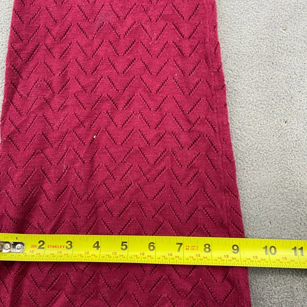 Forever 21 Burgundy Knit Flare Pants Chevron Pointelle Bell Bottoms Womens‎ Med